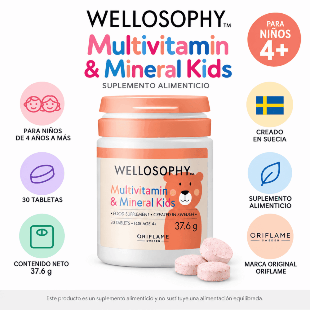 Infografía multivitamínico niños oriflame