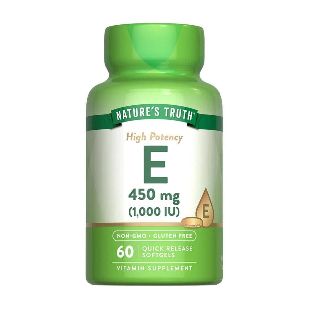 Vitamina E 450 mg 1,000 UI - 60 Cápsulas Blandas  - Nature’s Truth