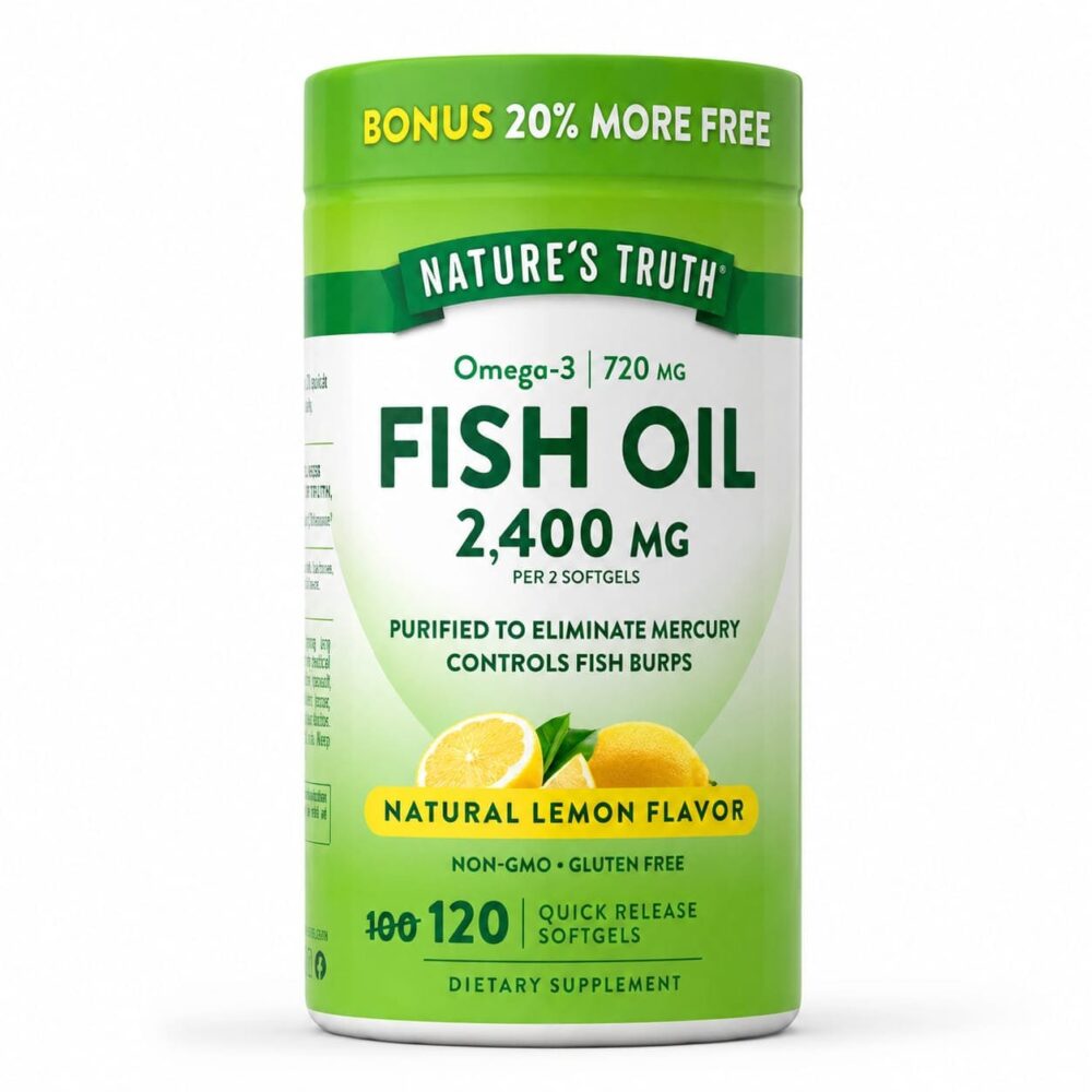 Omega 3 Fish Oil 2400 mg con esencia de limón  - Nature’s Truth