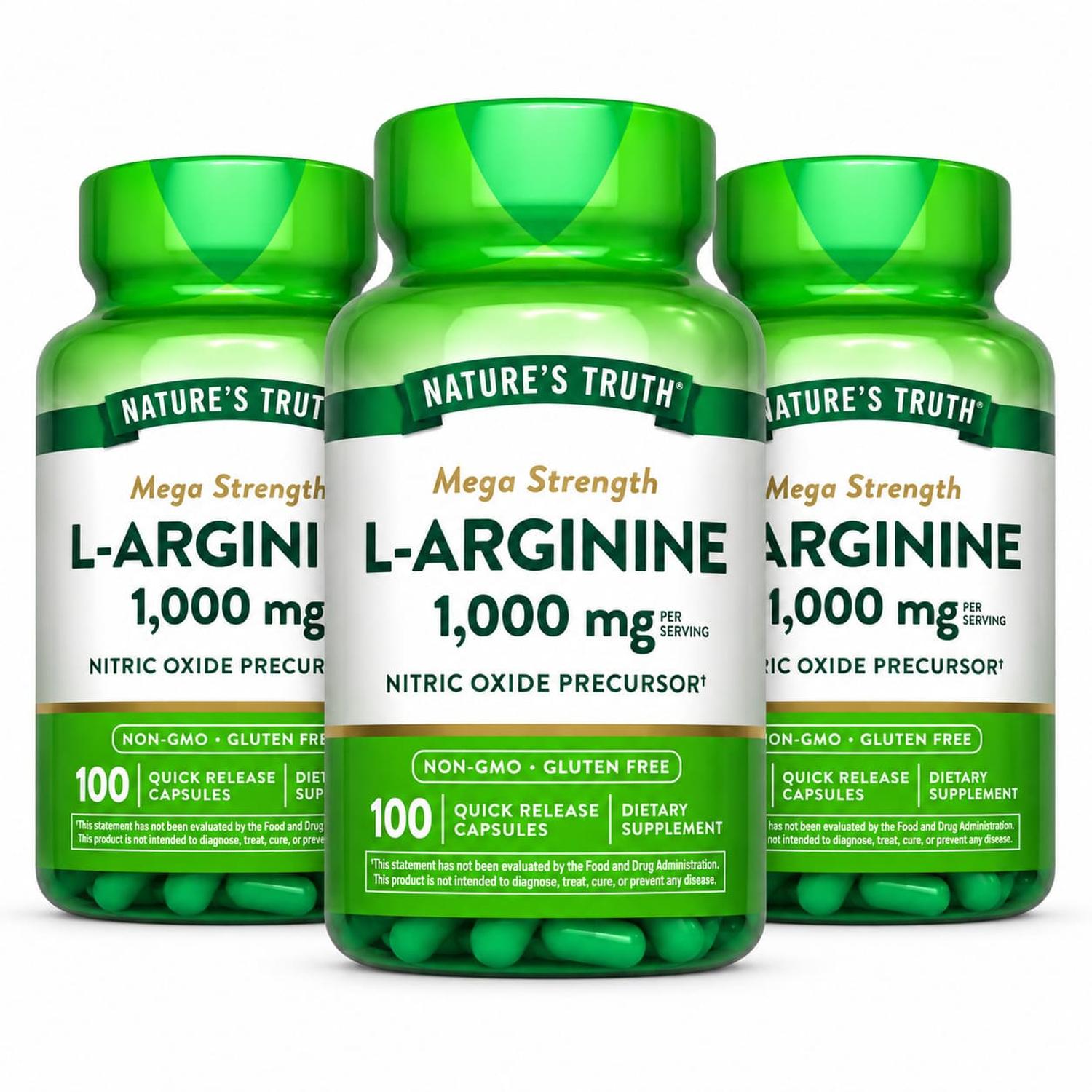 Pack x3 L-Arginina Nature’s Truth 1000 mg 100 Cápsulas